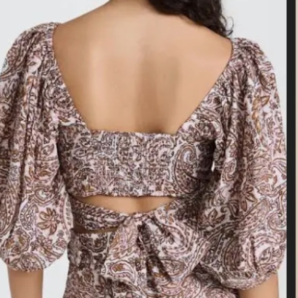 Revolve x Mink Pink Jedda Crop Blouse in Paisley, New with Tags - Picture 3 of 9